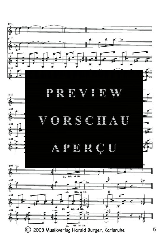 Produktgalerie: Seite 8 von 11 Concertino für 4 Gitarren, , Quartett Gitarre - Partitur