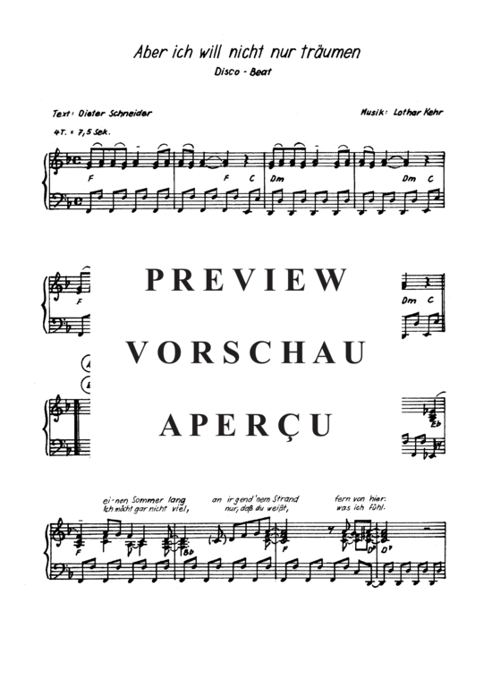 Product gallery: Page 4 of 4 Aber ich will nicht nur träumen , Caufner, Isa, (Piano solo with underlaid text)