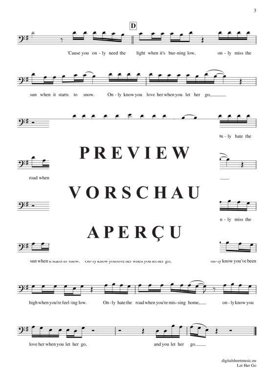 Product gallery: Page 4 of 4 Let her go , Passenger, (Posaune / Bariton)