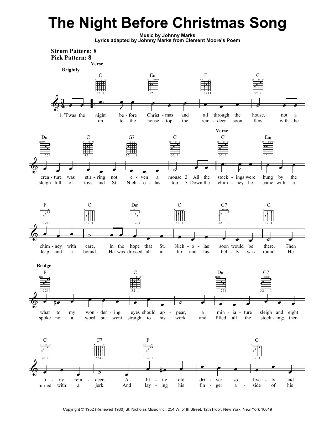 Product gallery: Page 1 of 1 The Night Before Christmas Song, Johnny Marks