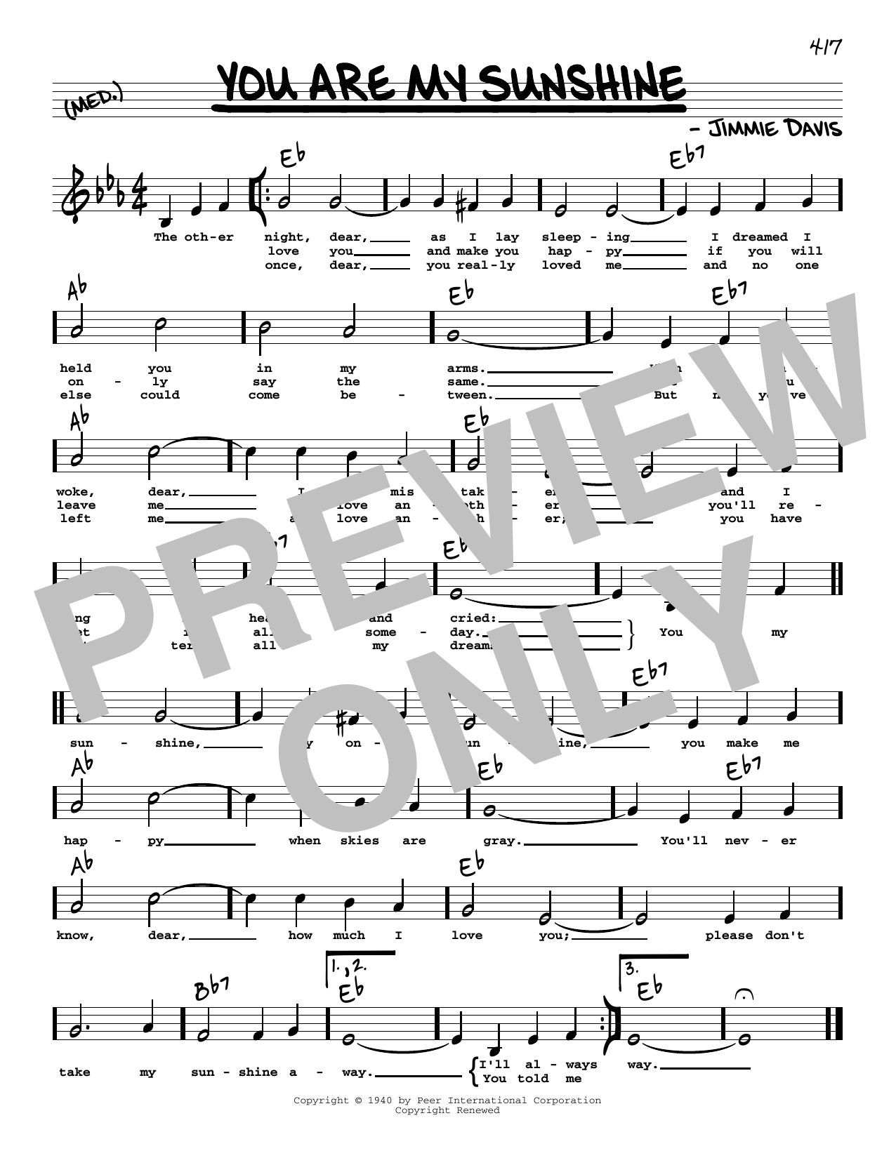 Produktbild zu: You Are My Sunshine (Low Voice)