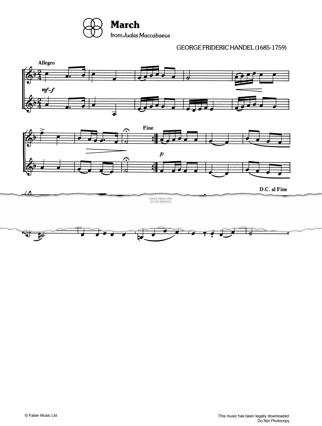 Produktgalerie: Seite 1 von 1 March (from 'Judas Maccabaeus'), George Frideric Handel, Trompete