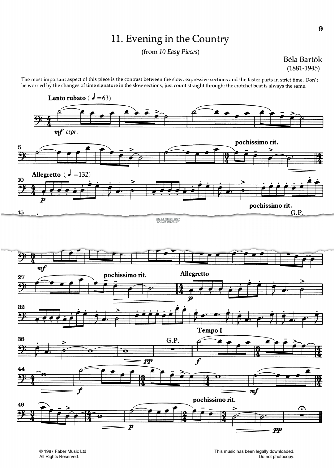 Produktgalerie: Seite 1 von 1 Evening In The Country (from '10 Easy Pieces'), Bela Bartok, Fagott, Klavier