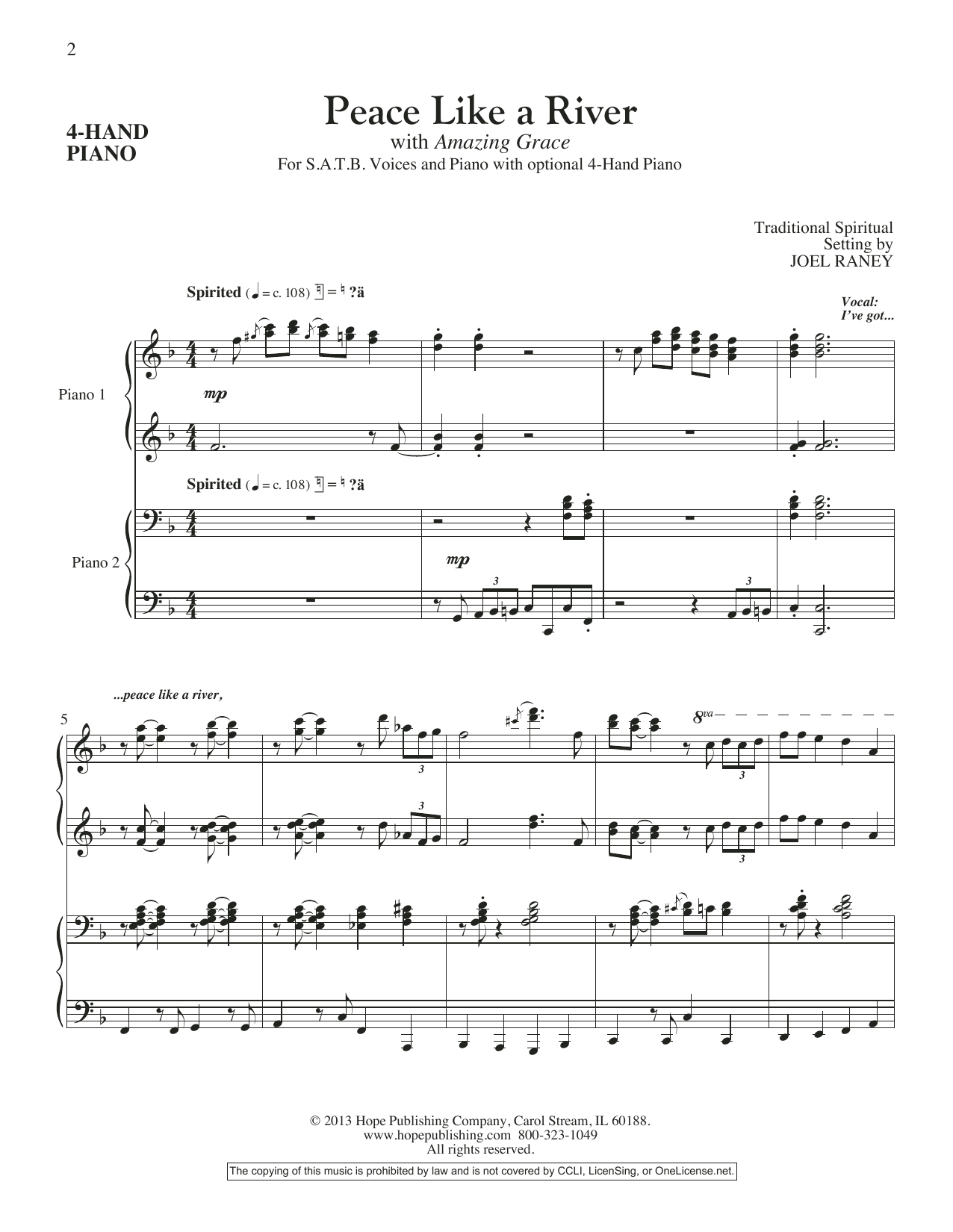 Product picture to: Peace Like A River - Piano Accompaniment