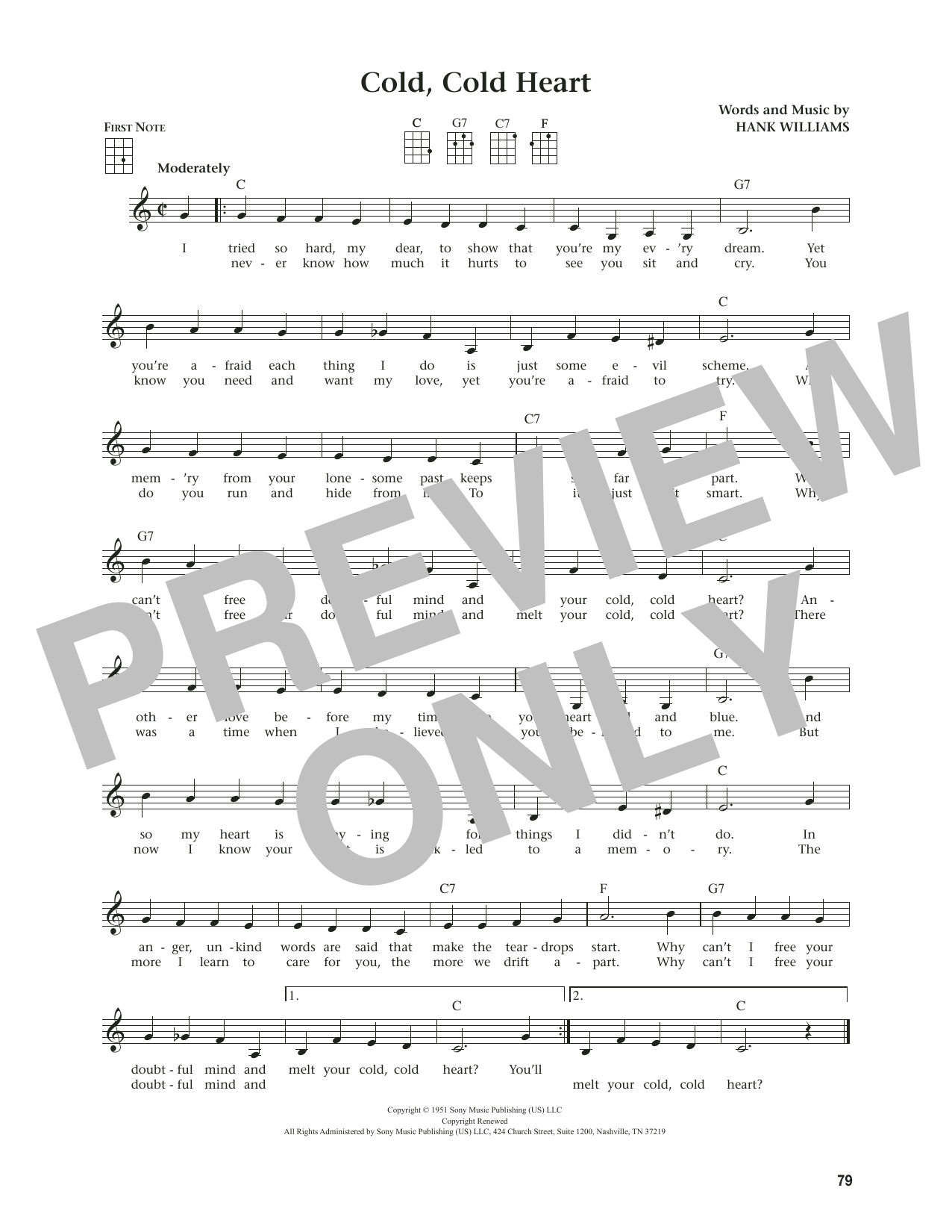 Produktgalerie: Seite 1 von 1 Cold, Cold Heart (from The Daily Ukulele) (arr. Jim Beloff), Hank Williams, Ukulele