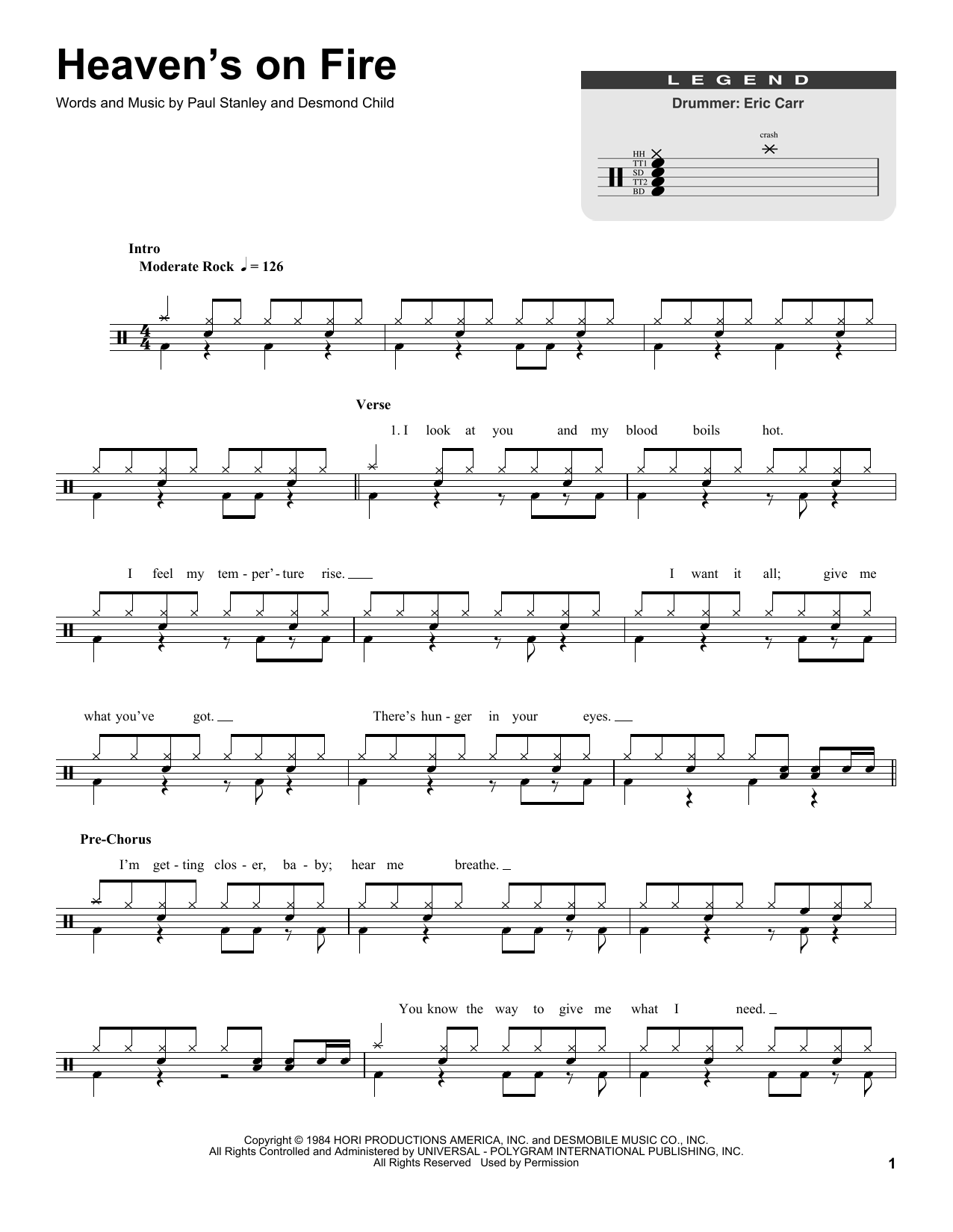 Product gallery: Page 1 of 1 Heaven's On Fire, KISS