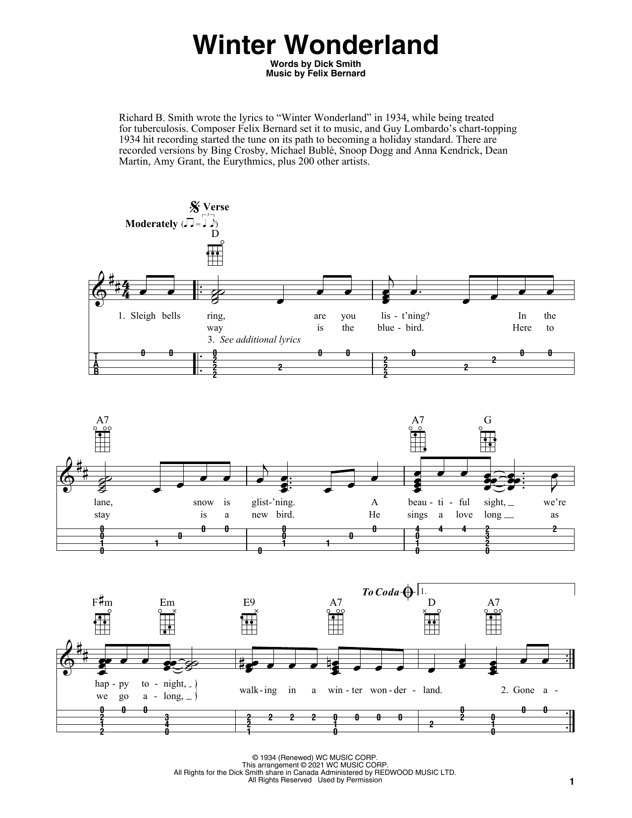 Product gallery: Page 1 of 1 Winter Wonderland (arr. Fred Sokolow), Felix Bernard