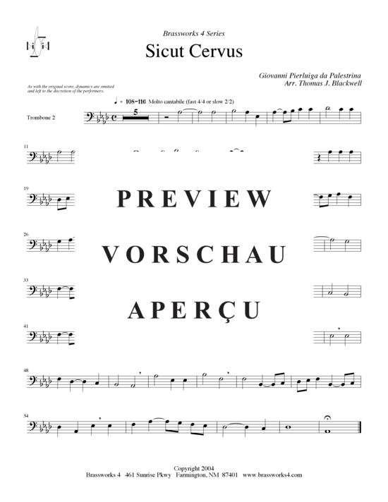 gallery: Sicut Cervus (2xTromp in B, Horn in F (Pos) , , , Pos)