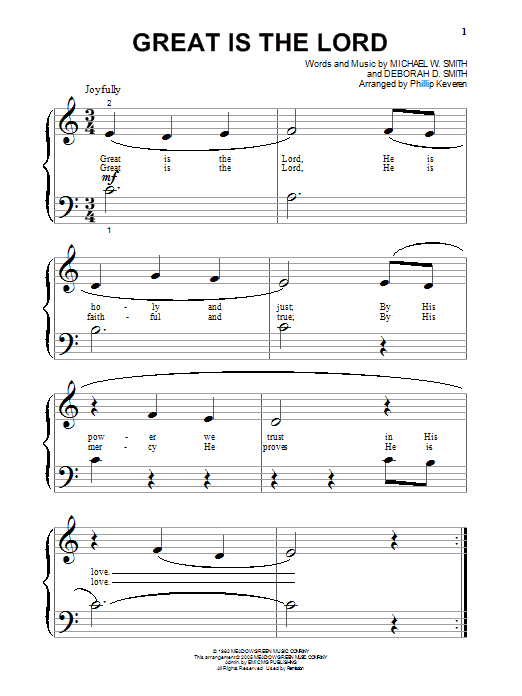 Product gallery: Page 1 of 1 Great Is The Lord (arr. Phillip Keveren), Michael W. Smith