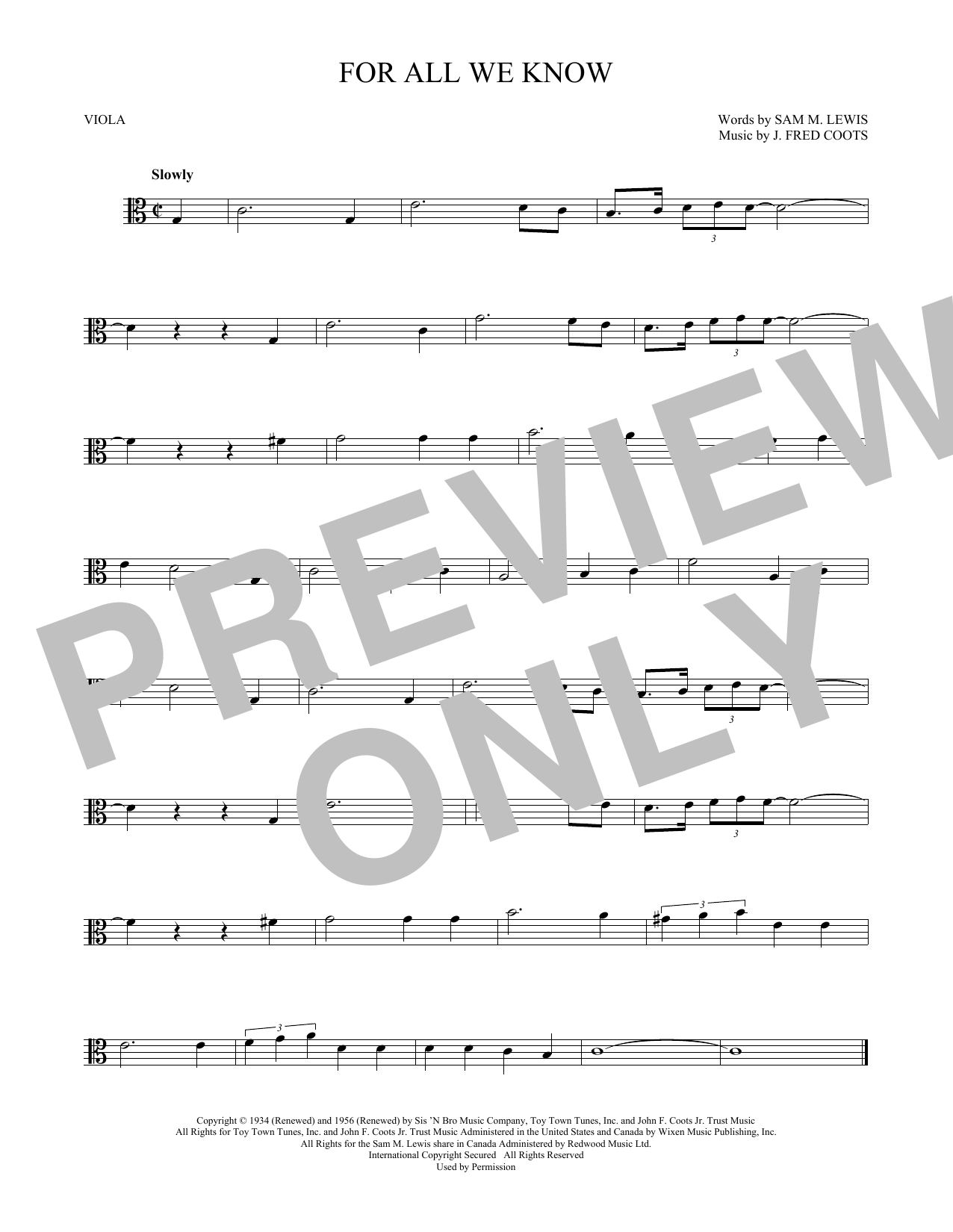 Product gallery: Page 1 of 1 For All We Know, J. Fred Coots