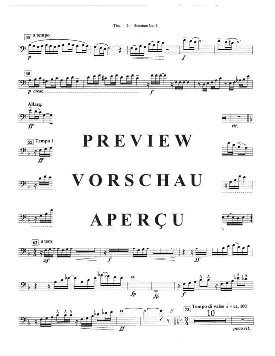 Product gallery: Page 18 of 21 Sonatine No 2 , , (trombone/euphonium or tuba + piano)