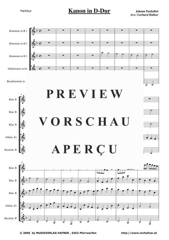 gallery: Kanon in D-Dur, , (Clarinet Quintet)