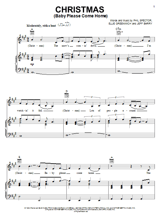 Product gallery: Page 1 of 1 Christmas (Baby Please Come Home), Melissa Etheridge