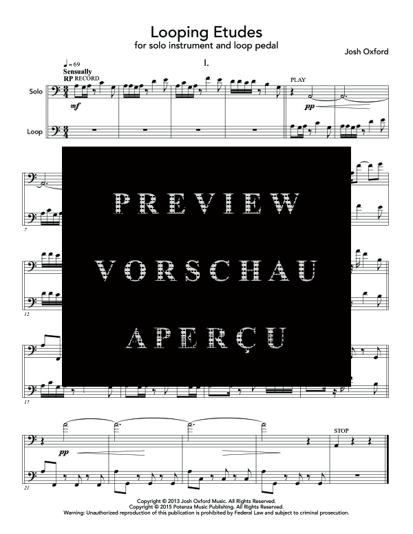 Product gallery: Page 5 of 11 Looping Etudes, , (bass key instrument and loop pedal)