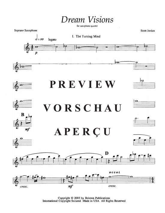 Product gallery: Page 17 of 21 Dream Visions , , (Saxophonquartett SATB)