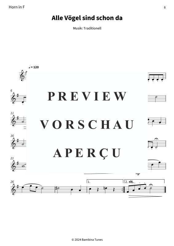 Produktgalerie: Seite 10 von 11 Alle Vögel sind schon da, , (Blechbläser Trio)