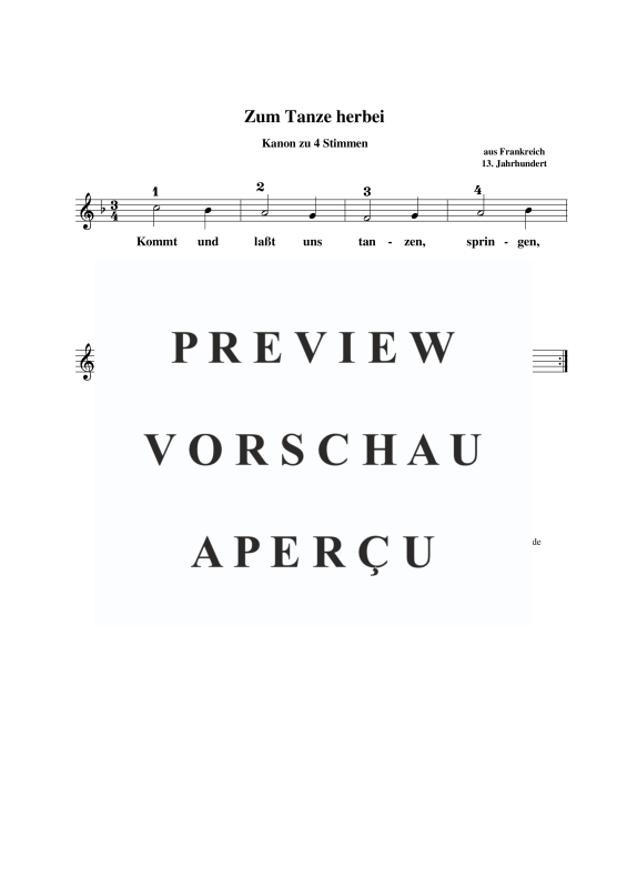 gallery: Zum Tanze herbei , , (Kanon 4-stimmig)