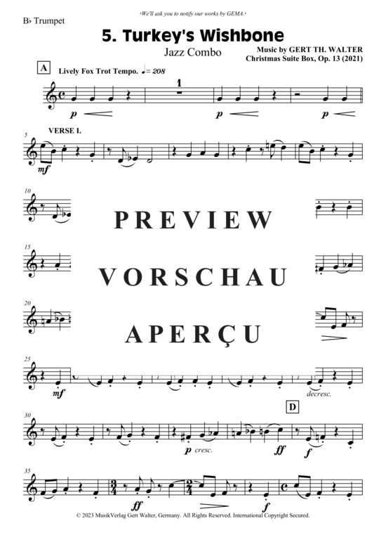 Produktgalerie: Seite 14 von 21 Turkey´s Wishbone , , (Combo Band + Alt Saxophon, Trompete in B)