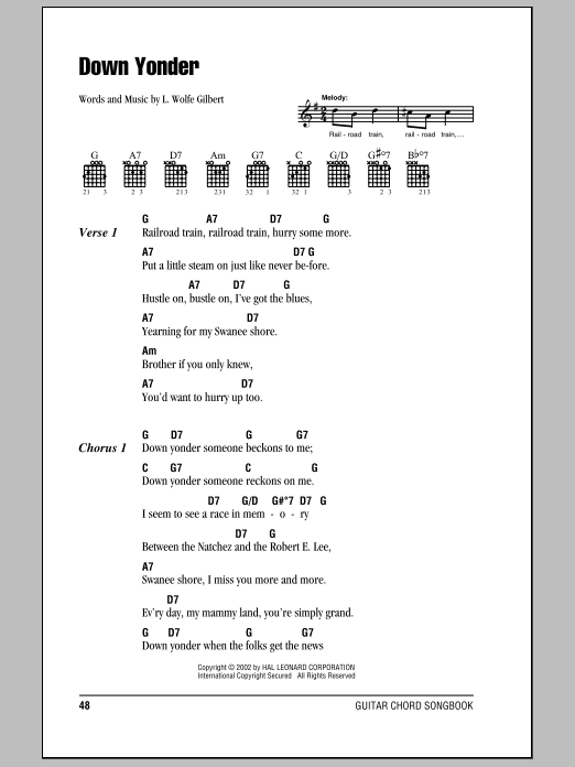 Produktgalerie: Seite 1 von 1 Down Yonder, L. Wolfe Gilbert, Gitarre
