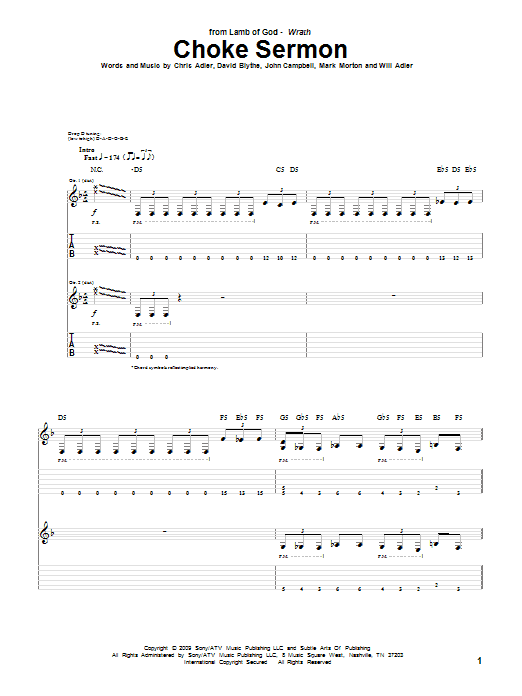 Produktgalerie: Seite 1 von 1 Choke Sermon, Lamb Of God, Gitarre