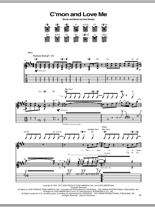 Produktgalerie: Seite 1 von 1 C'mon And Love Me, KISS, Gitarre