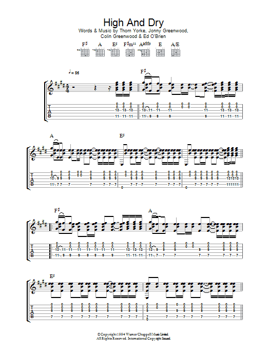 Produktgalerie: Seite 1 von 1 High And Dry, Radiohead, Gitarre