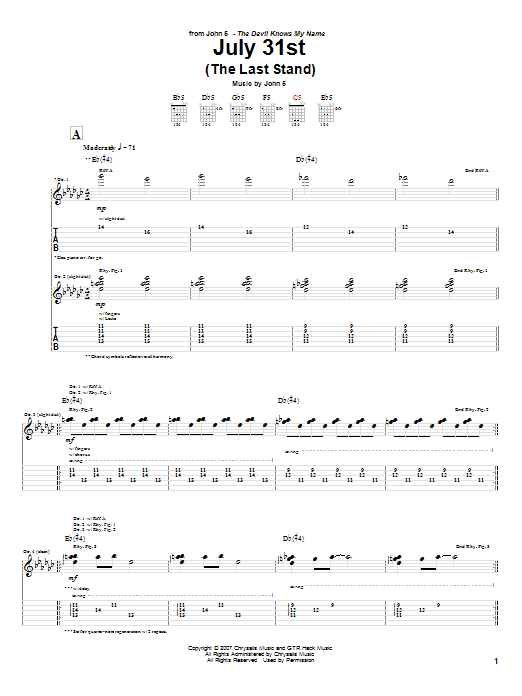 Product gallery: Page 1 of 1 July 31st (The Last Stand), John 5