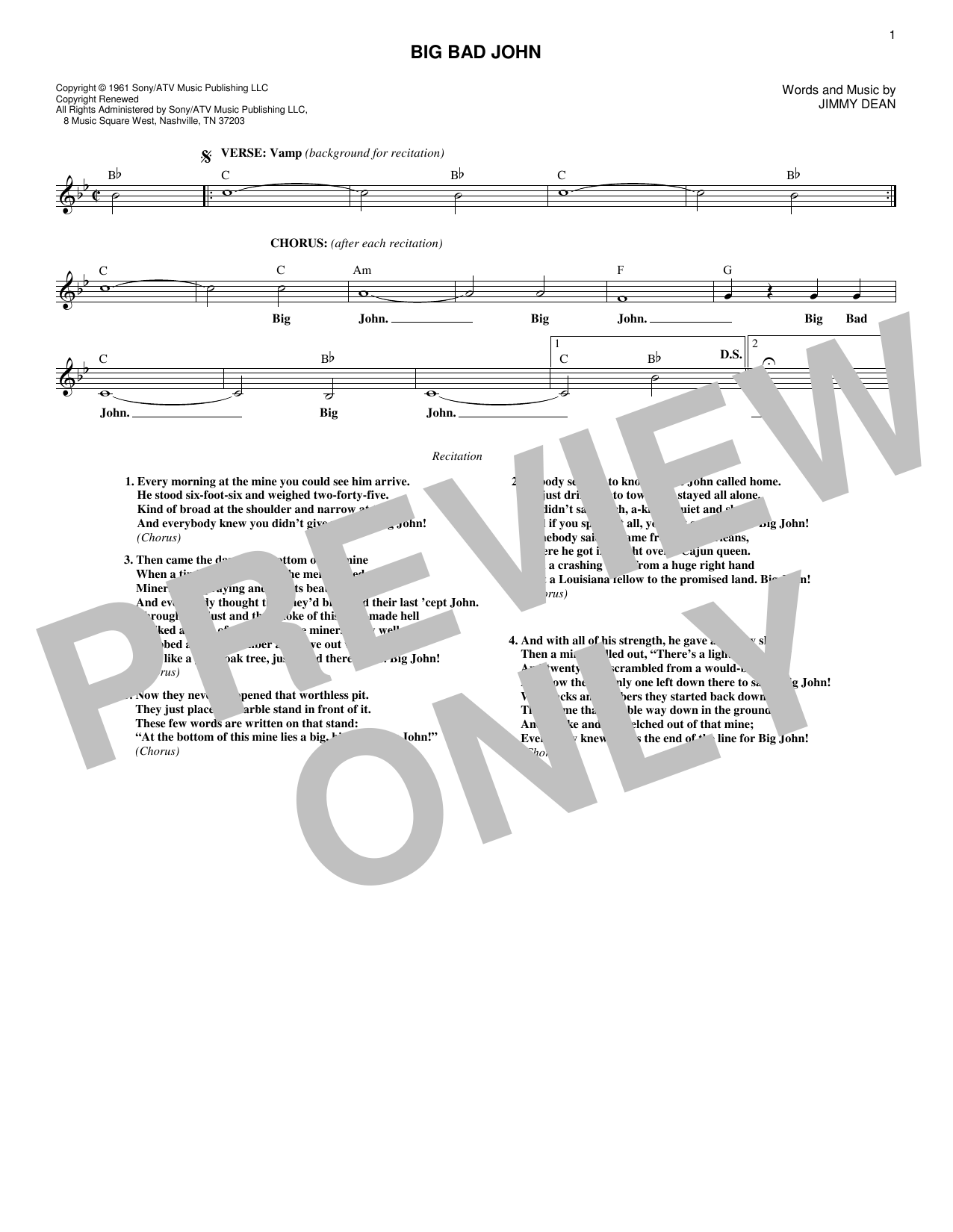 Produktgalerie: Seite 1 von 1 Big Bad John, Jimmy Dean, Melodieinstrument