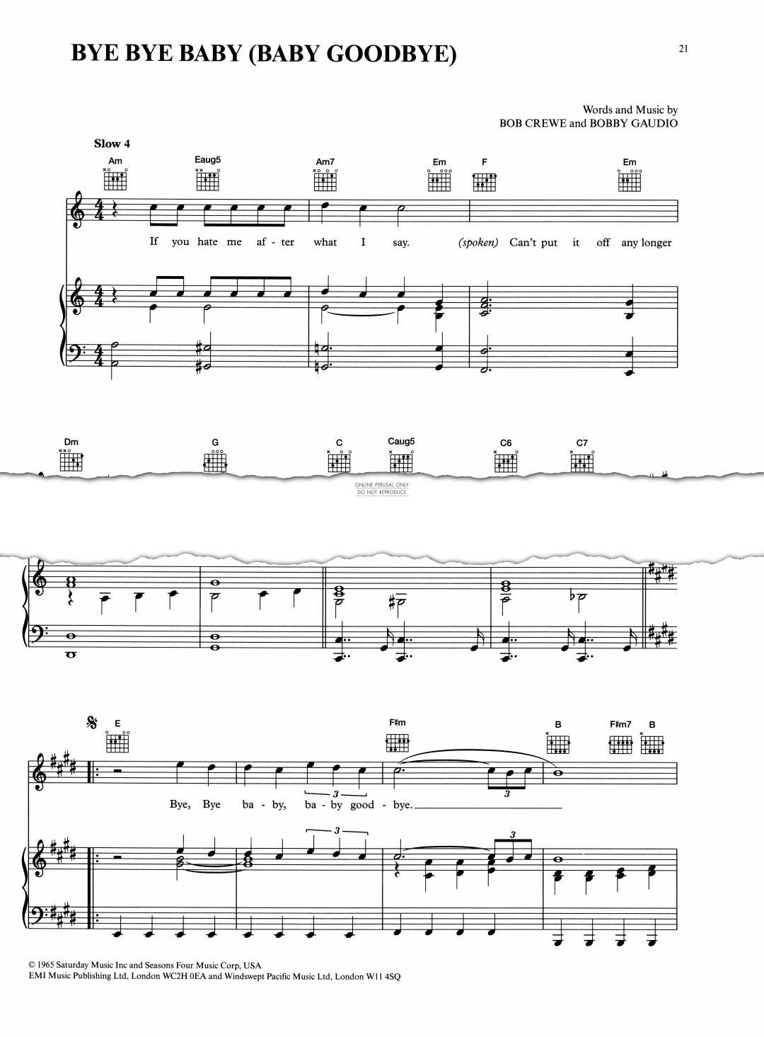 Product gallery: Page 1 of 1 Bye Bye Baby (Baby Goodbye), The Four Seasons