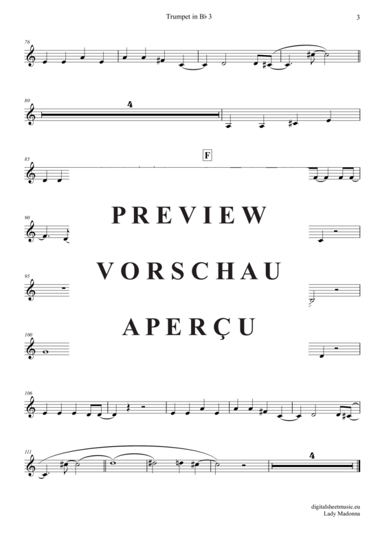 Produktgalerie: Seite 16 von 20 Lady Madonna , Beatles, The, (Trompeten Trio + Klavier)