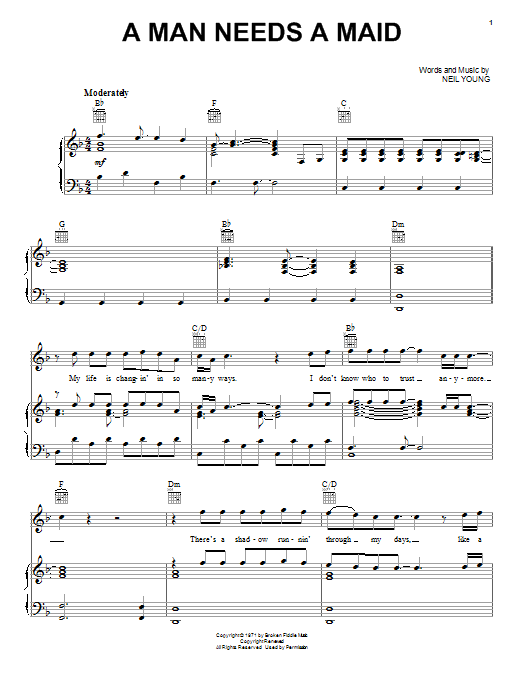 Produktgalerie: Seite 1 von 1 A Man Needs A Maid, Neil Young, Gesang, Gitarre, Klavier