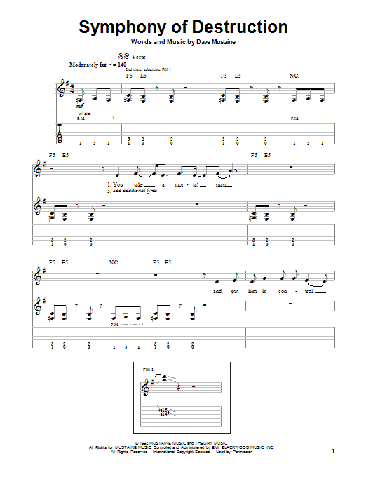 Produktgalerie: Seite 1 von 1 Symphony Of Destruction, Megadeth, Gitarre