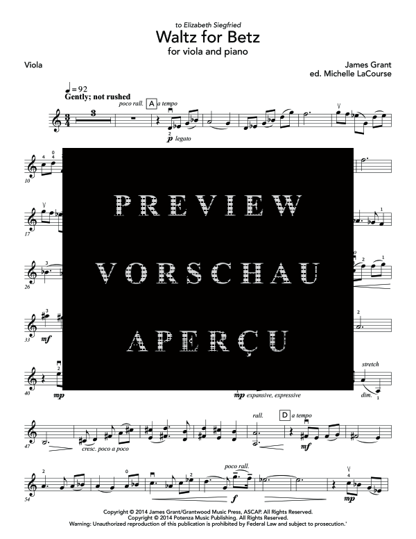 Product gallery: Page 11 of 11 Waltz for Betz, , (viola and piano)