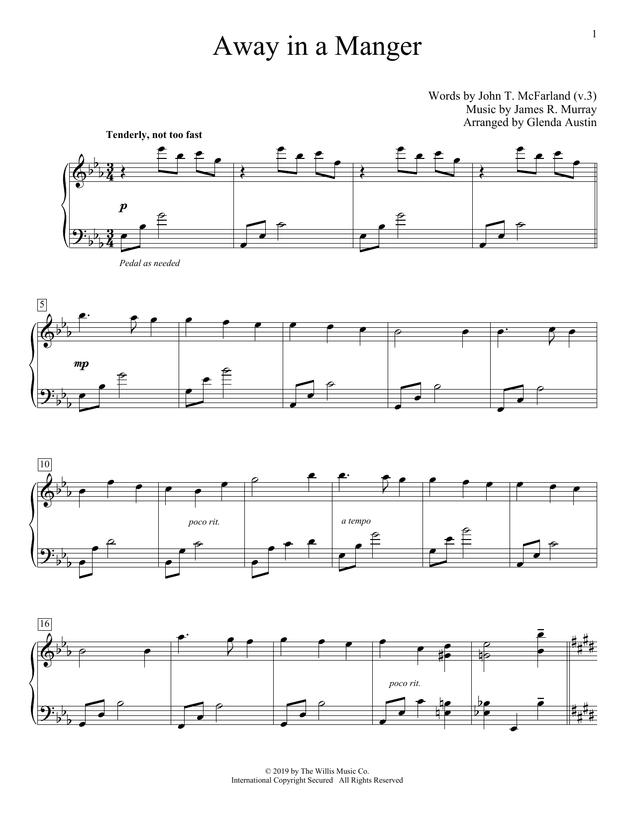Produktbild zu: Away In A Manger (arr. Glenda Austin)