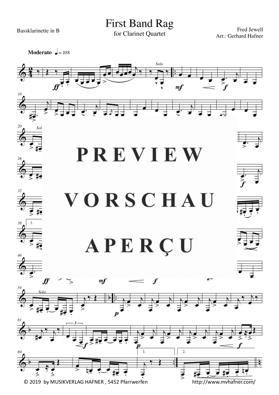 Product gallery: Page 8 of 9 First Band Rag, , (Clarinet Quartet)