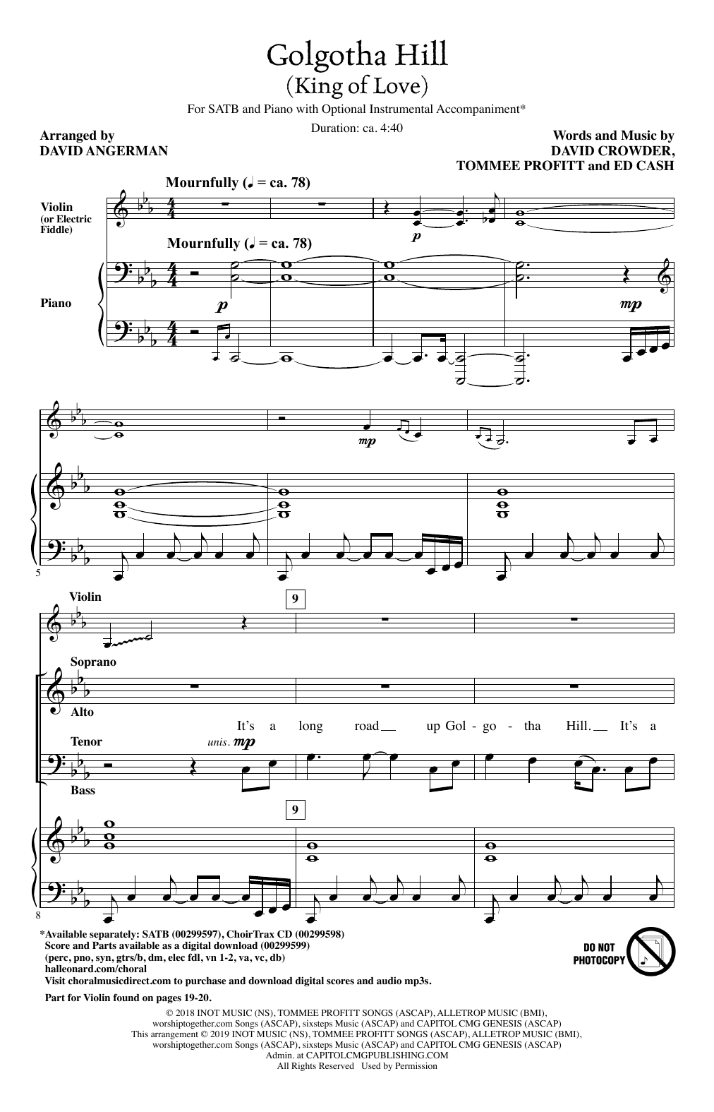Product picture to: Golgotha Hill (King Of Love) (arr. David Angerman)