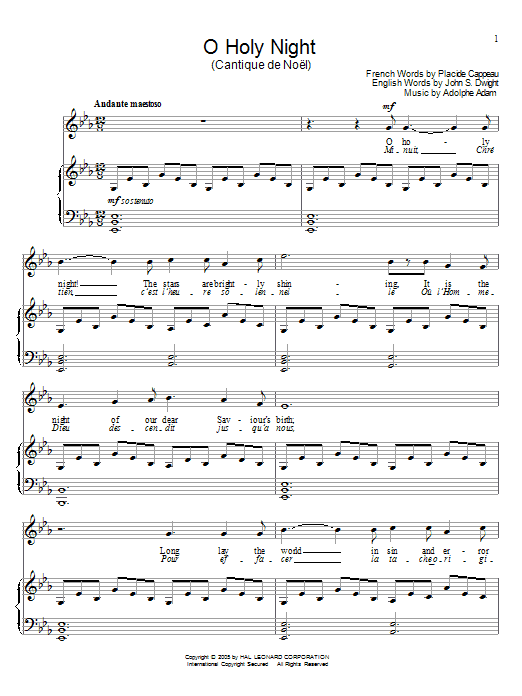 Product gallery: Page 1 of 1 O Holy Night, Adolphe Adam