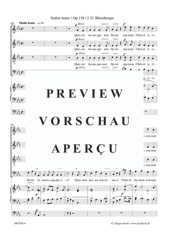 Produktgalerie: Seite 5 von 11 Stabat mater Op,138, , Gemischter Chor und Orgel