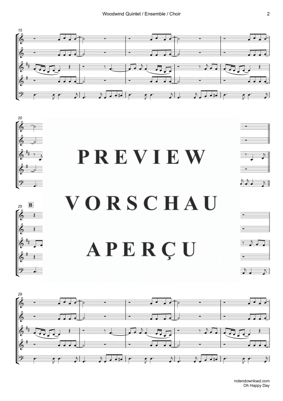 gallery: Oh Happy Day, Edwin Hawkins Singers, Woodwind quintet/ensemble/choir - electric bass with chordsandDrun Set opt.