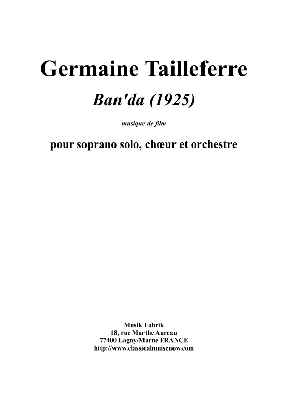 Produktbild zu: BandaGermaine Tailleferre