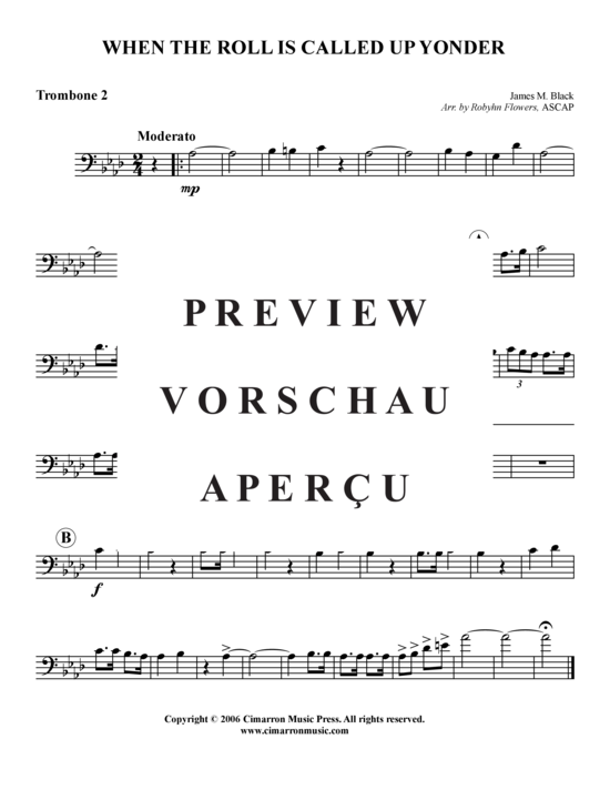 Product gallery: Page 6 of 7 When the Roll Is Called Up Yonder , , (Trombone Quartet)