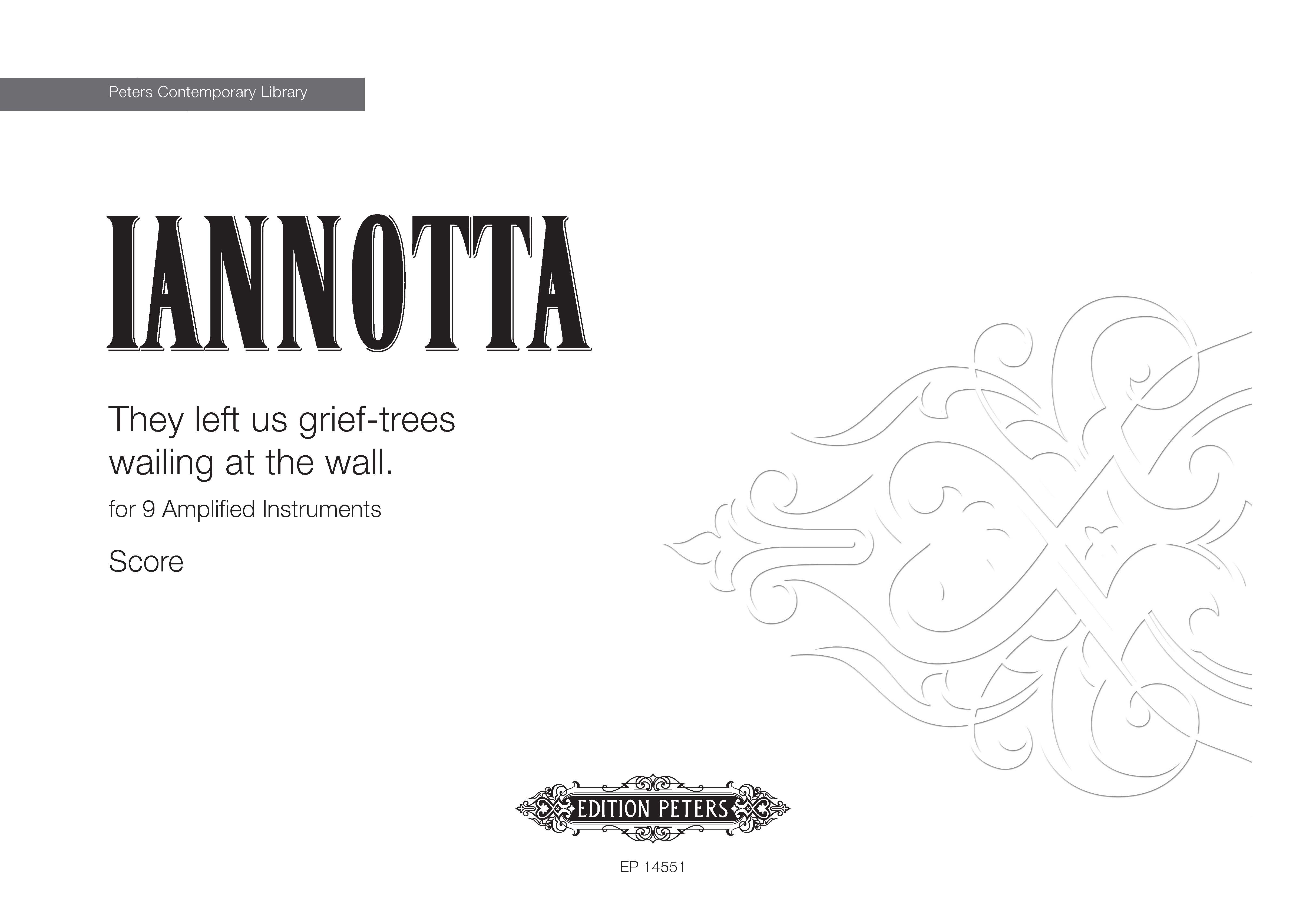 cover: They Left Us Grief-Trees Wailing At The Wall, Clara Iannotta