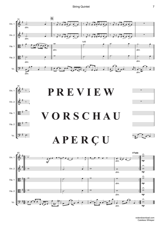 Produktgalerie: Seite 8 von 20 Careless Whisper , Michael, George, (Streicher Quintett)