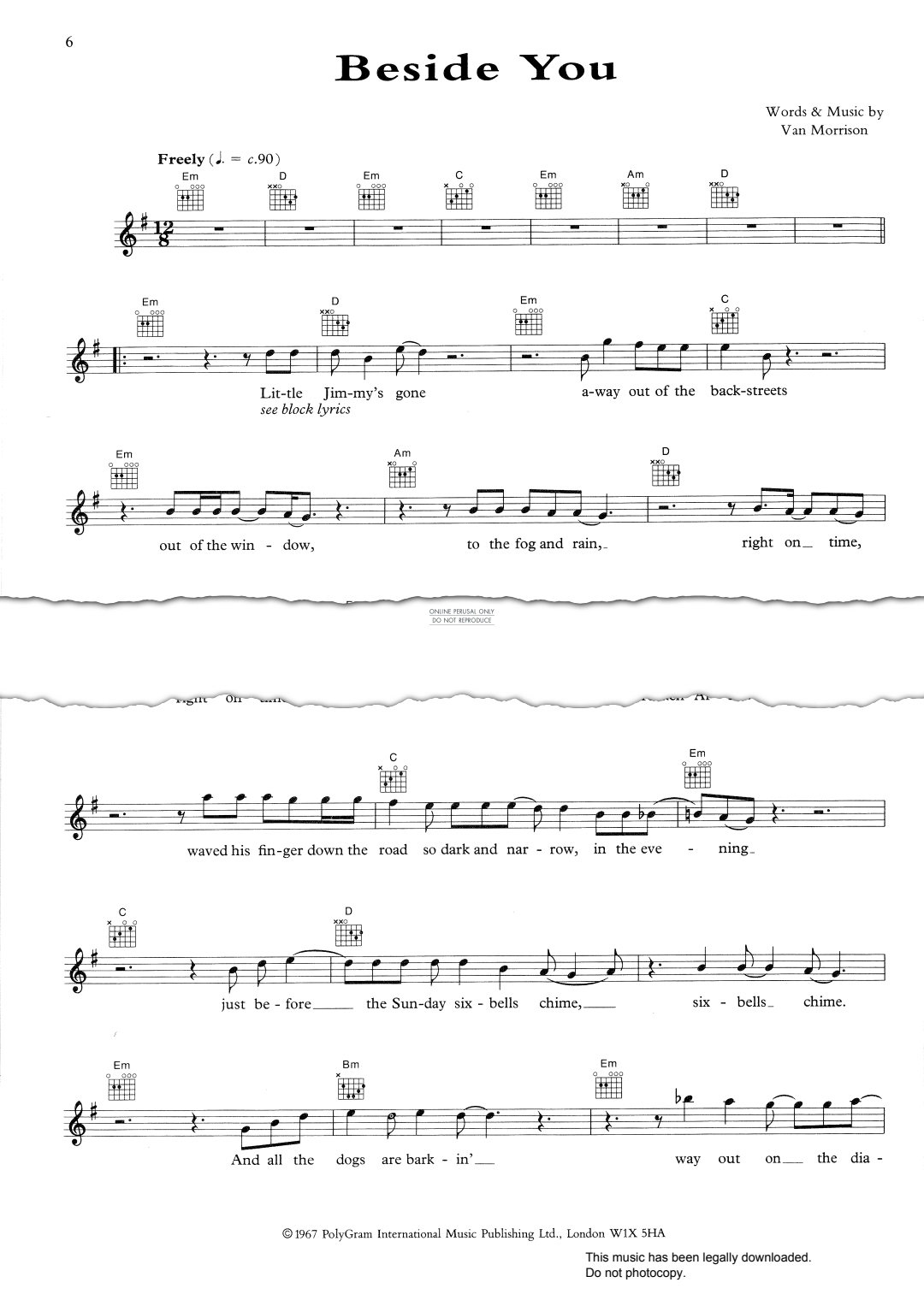 Product gallery: Page 1 of 1 Beside You, Van Morrison