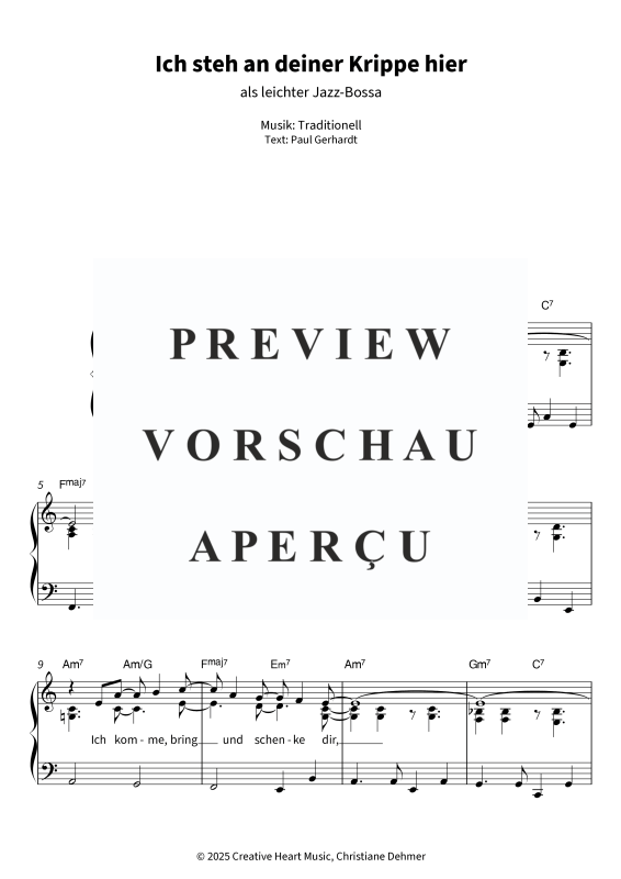 Produktgalerie: Seite 5 von 6 Ich steh an deiner Krippe hier - als leichter Jazz-Bossa, , Klavier Solo