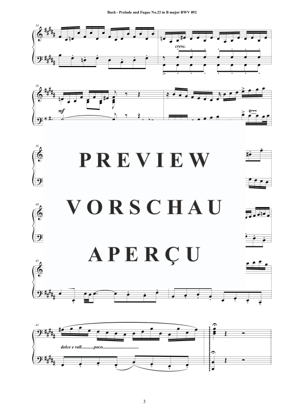 Product gallery: Page 4 of 8 Prelude and Fugue No. 23 in B major BWV 892, , Solo Piano