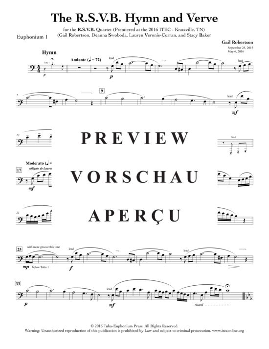 Product gallery: Page 10 of 21 The R.S.V.B Hymn and Verve , , (Tuba Quartett EETT)