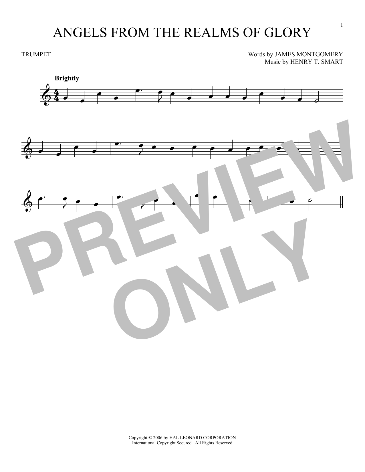 Produktgalerie: Seite 1 von 1 Angels From The Realms Of Glory, Henry T. Smart, Trompete