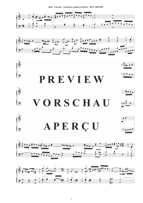 Produktgalerie: Seite 8 von 11 9 Choräle Neumeister BWV 1090 - 1098, , Cembalo/Klavier Solo