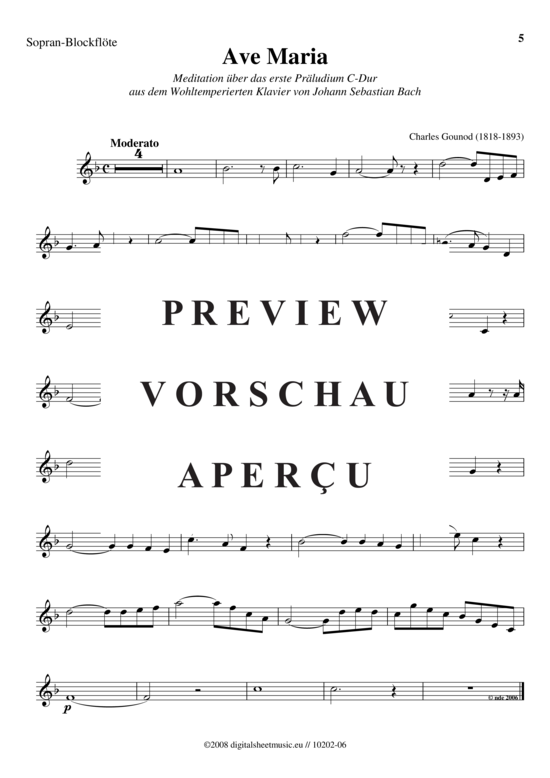 Product gallery: Page 6 of 6 Ave Maria , , (recorder + piano)